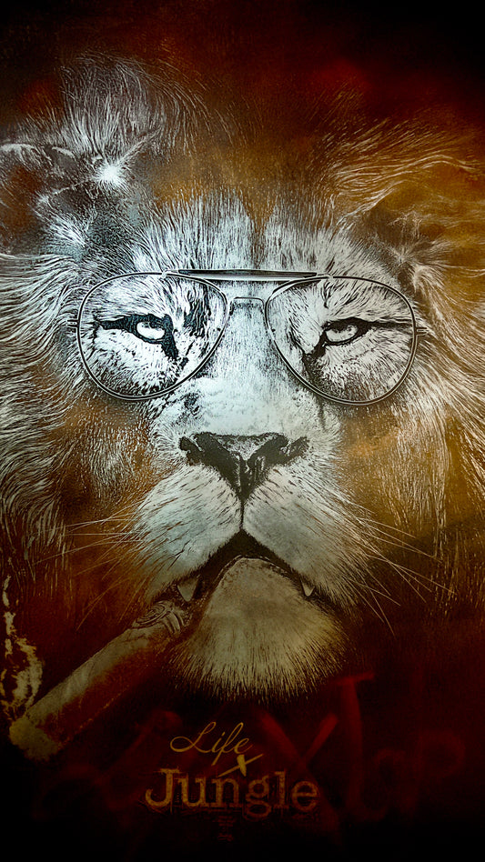 Lion's Club - Gravure à façon sur acier brut - MusicWall - pièce unique