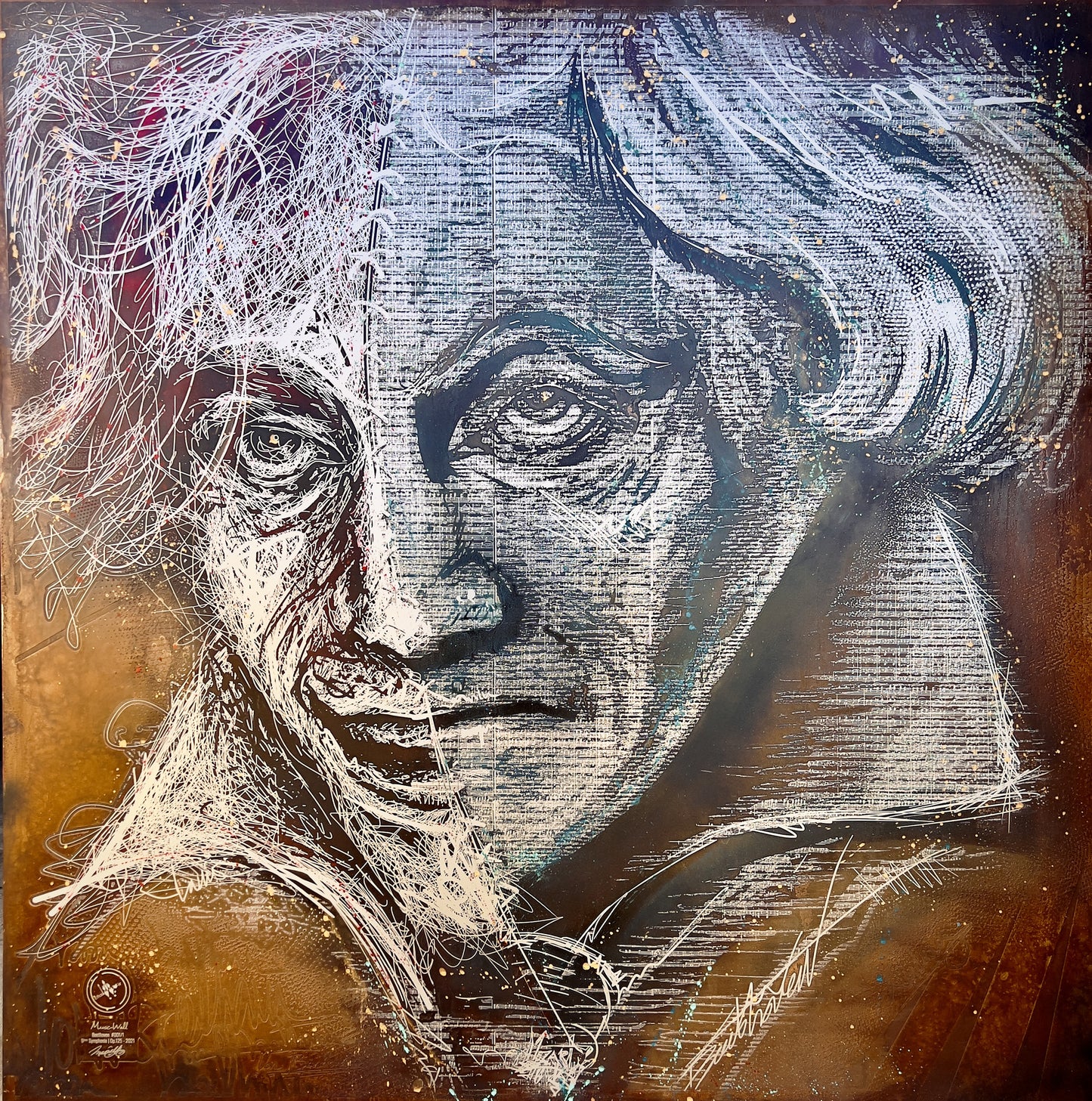Beethoven The Hide - Gravure à façon sur acier brut - MusicWall - pièce unique